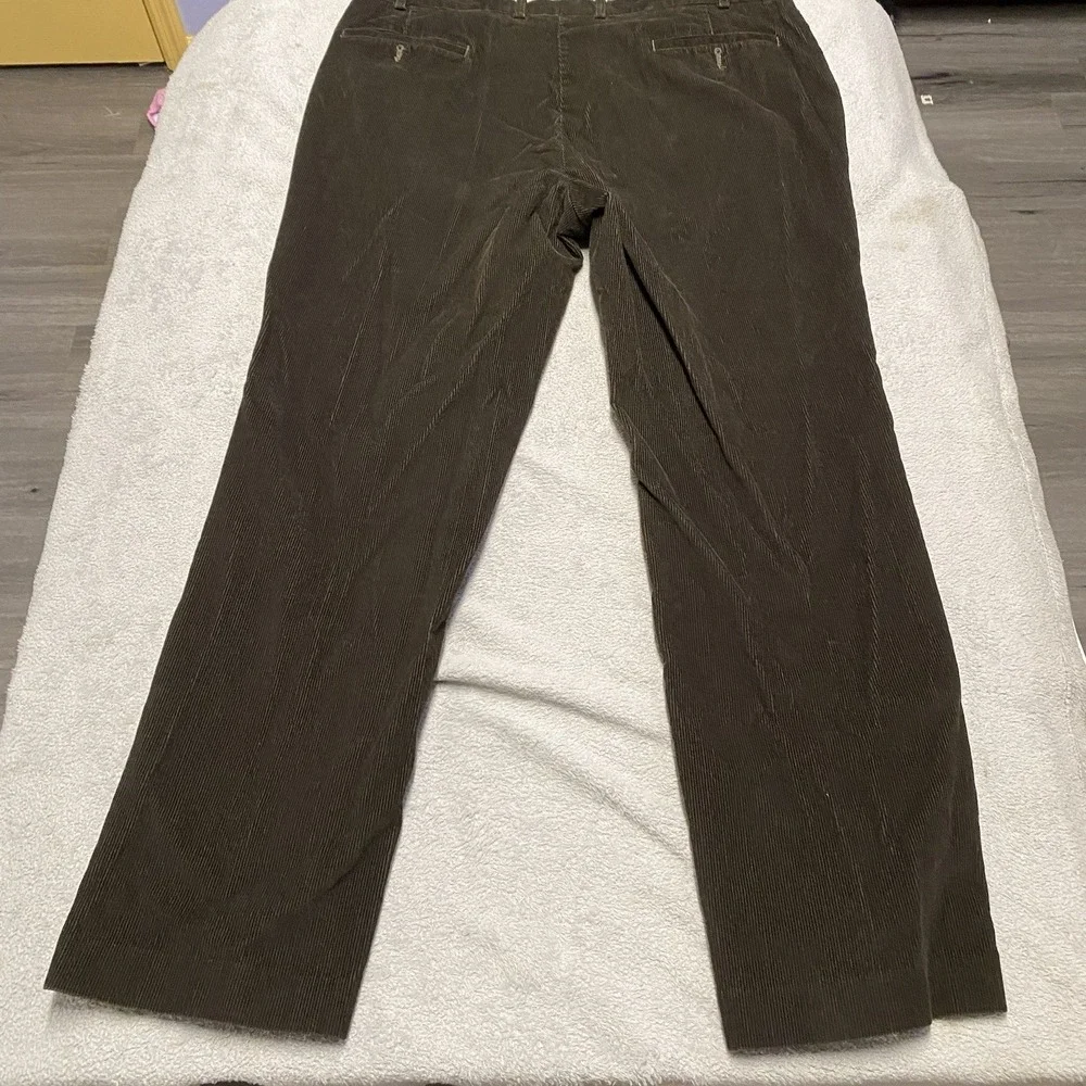 Lauren Ralph Lauren Corduroy Pants Mens 38x31 Chocolate Brown Flat Front Preppy